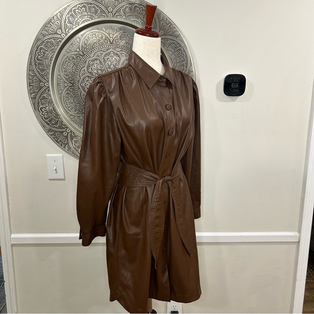 NWT $99 BB Dakota Steve Madden Brown faux leather jacket - Size L - Picture 8 of 10